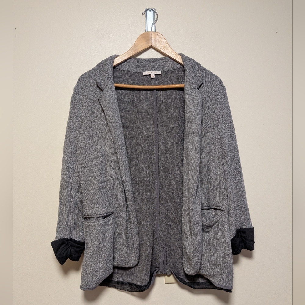 Skies Are Blue Gray Knit Blazer Cardigan – Size XL
